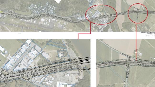 Transport and Main Roads drawings showing planned changes to the Captain Cook Highway during the Cairns Ring Road upgrade.