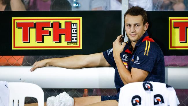 Tom Doedee is a free agent but the Crows don’t seem desperate to sign him up. Picture: Dylan Burns/AFL Photos via Getty Images