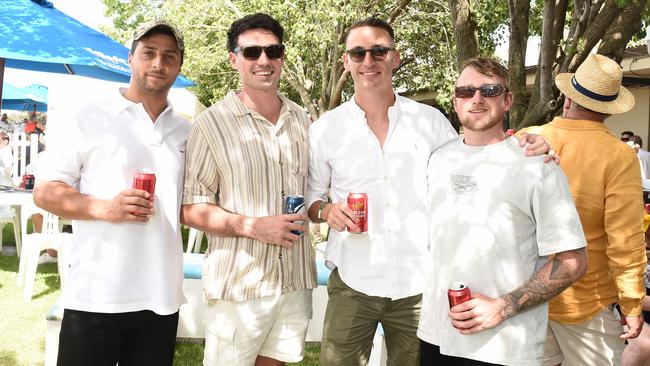 Jordan Geraci, Daniel Gavaghan, Ross Archibald and Carter Wilson at Moama Bowling Club Echuca Cup. Picture: David Smith