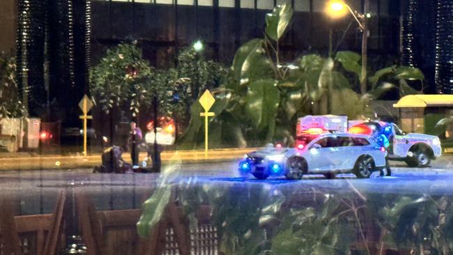 Screen grab from supplied video of a police shooting in the carpark of Bunnings in Willetton.