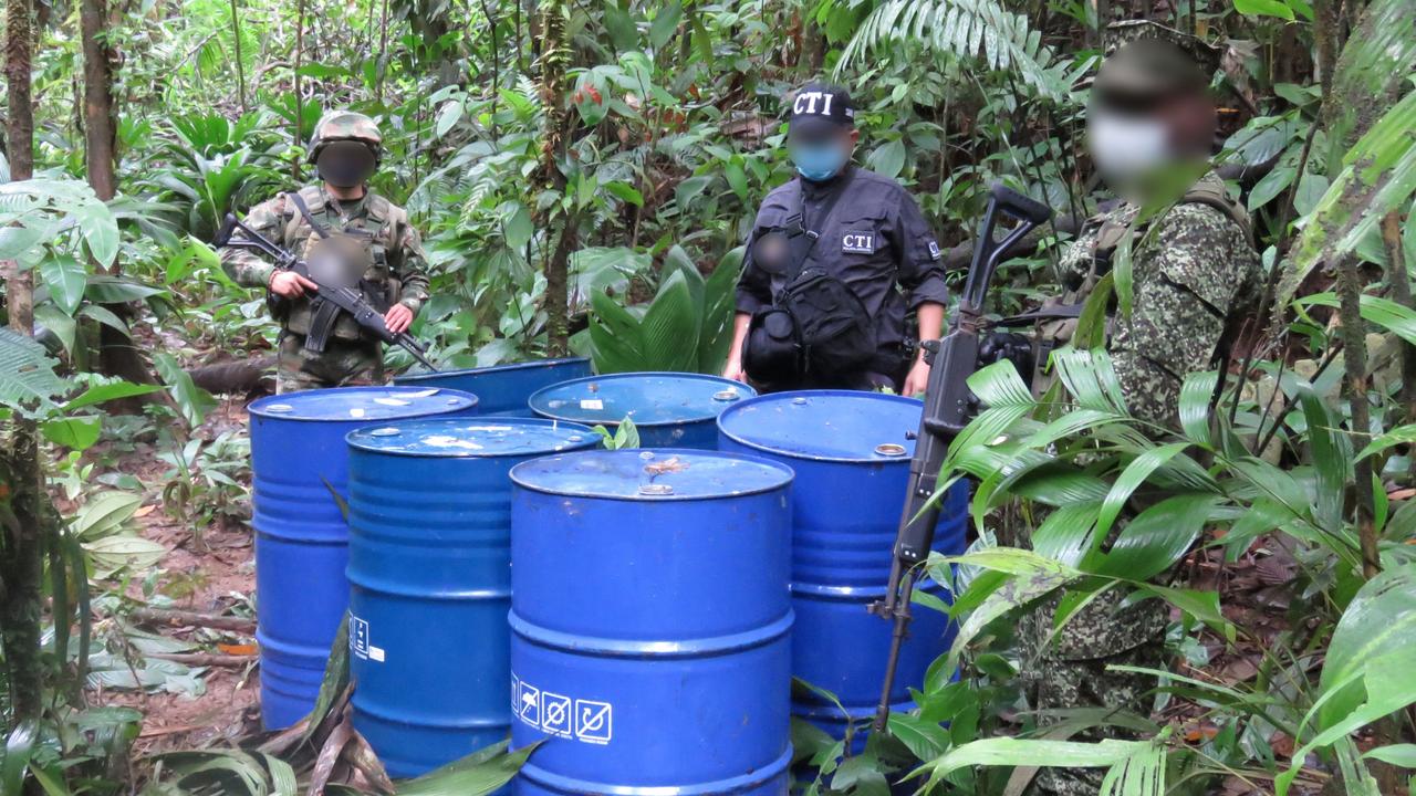 Australian Federal Police joined Colombian forces in a dangerous jungle cocaine bust dubbed Operation Basilisk. Picture: Supplied by AFP