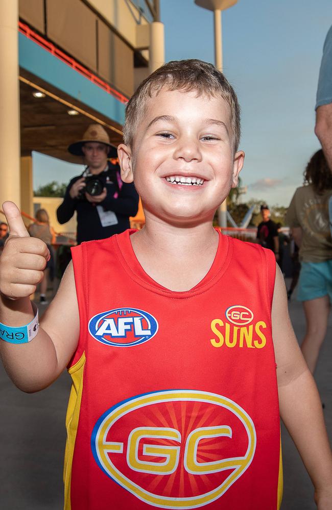 Jayden Fraunefelder at the Gold Coast Suns match vs Adelaide Crows at TIO Stadium. Picture: Pema Tamang Pakhrin