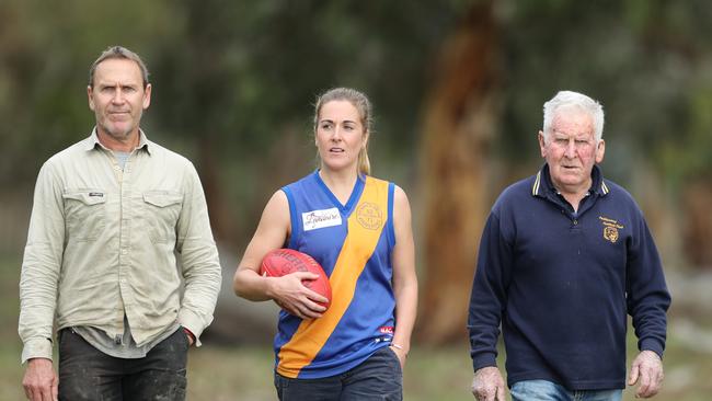 Casey McElroy, who plays for Kybybolite in the Limestone Coast Women’s Football League, is devastated with the outcome. Picture: Tait Schmaal