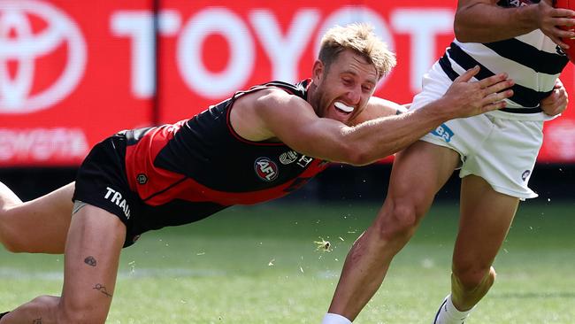 Mick McGuane questions where Essendon skipper Dyson Heppell is at? Photo by Michael Klein