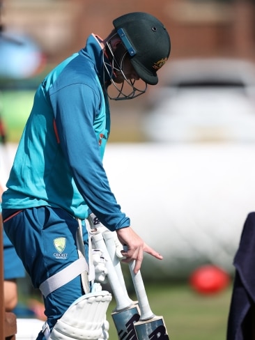 Steve Smith was struck on the finger in the nets ahead of the first Test at Edgbaston. Picture: Ryan Pierse/Getty Images