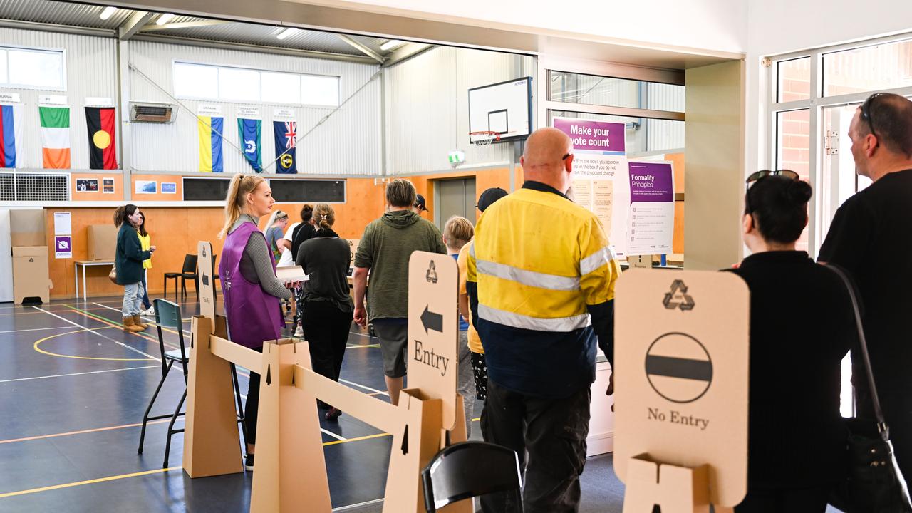 An exit poll from South Australia spells trouble for the Yes campaign. Picture: NCA NewsWire / Morgan Sette