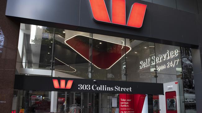 A Westpac spokeswoman said 90 per cent of its branches in Australia remain open to assist customers wanting to apply for coronavirus financial support. Picture: AAP