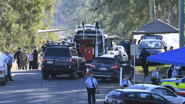 Police at the scene where Brett Forte was shot by Ricky Maddison in 2017. Picture: AAP Image/Dan Peled