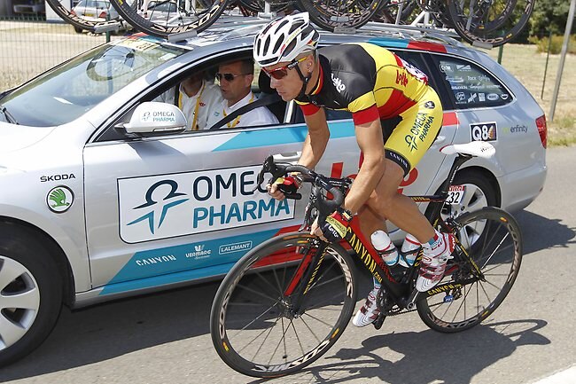 <p>Belgian national champion Philippe Gilbert put aside his pre-race controversy and was among the early action in stage one.</p>