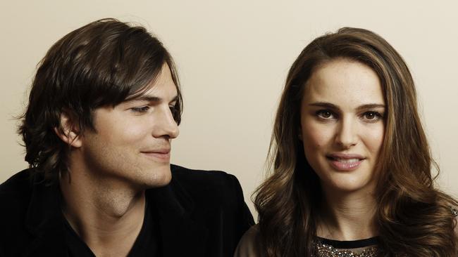 Ashton Kutcher and Natalie Portman during a press event in 2011 for No Strings Attached.