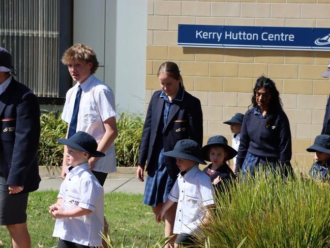 Ballarat Christian College preps started their first morning with Year 12 buddies. Picture: Ballarat Christian College