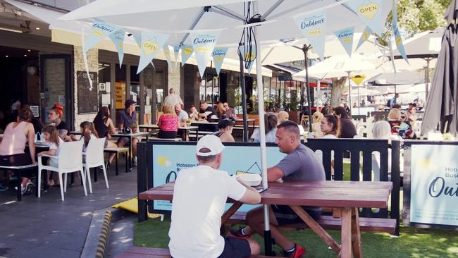 Pier Street closed between Queen and Blyth Streets during the pandemic and has provided a popular area for outdoor dining. Picture: Anouk Scheper