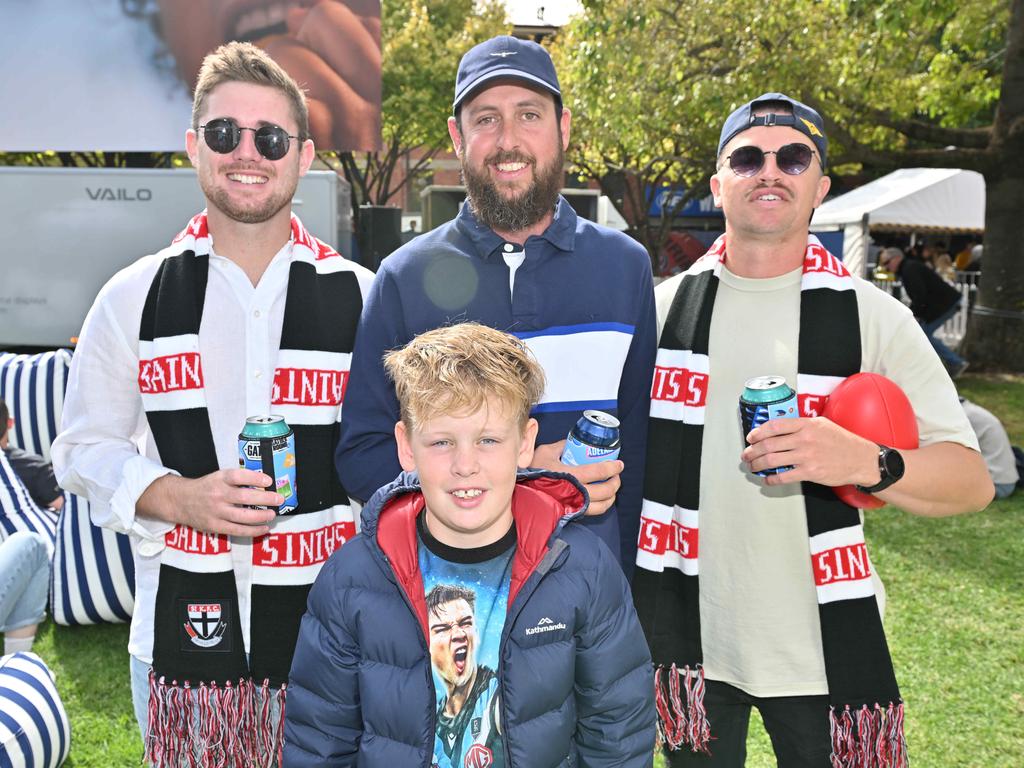 Footy fans enjoying the Norwood Food and Wine Festival on Sunday. Picture: Brenton Edwards