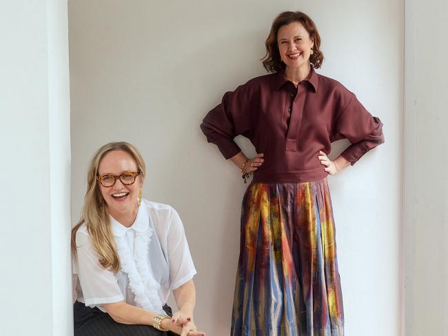 EMBARGOED FOR VOGUE. Gallery directors Ursula Sullivan (left) and Joanna Strumpf Ursula wears a NOIR KEI NINOMIYA shirt. COMME DE GARÇONS pants. Joanna wears a PLAN C shirt. VIVIENNE WESTWOOD culottes. All from Parlour X. Picture: Brogan Chidley, Mark Pokorny