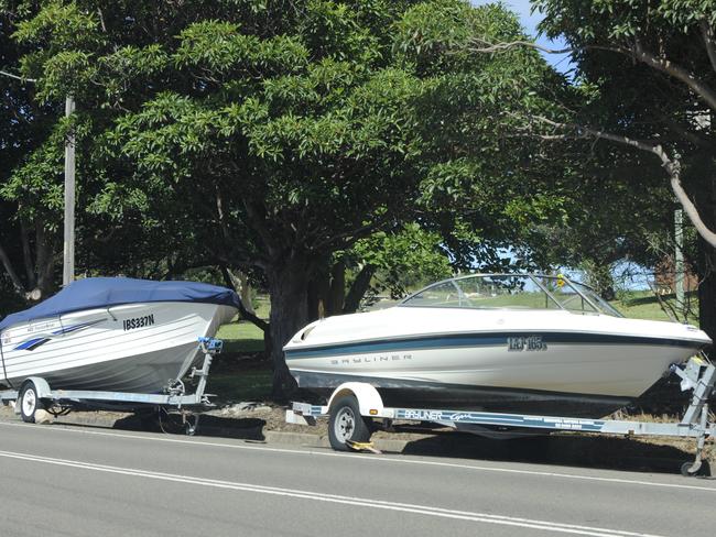 Boats parked permanently in Middle Head Rd, Mosman in March 2011.