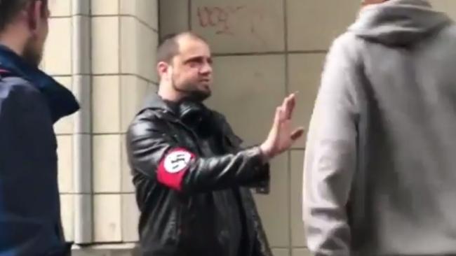Nazi Wearing Swastika Armband Gets Punched In Seattle Us The Courier Mail 