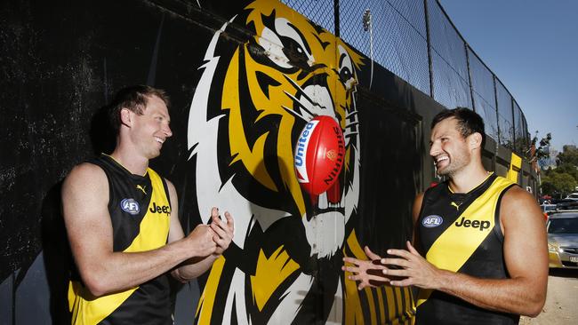 Dylan Grimes and Toby Nankervis are Trent Cotchin’s captaincy successors. Picture: David Caird