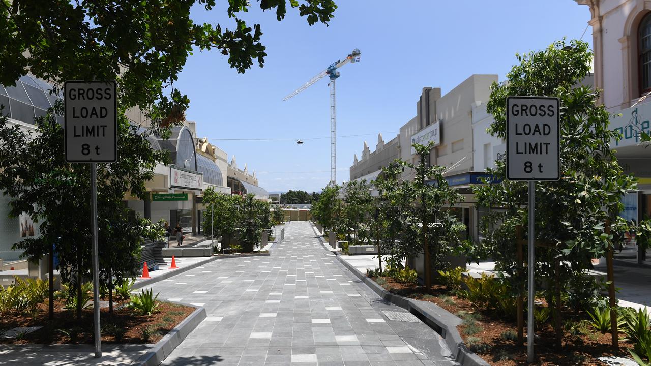 The Nicholas Street Mall development had the safety barriers removed on Wednesday.