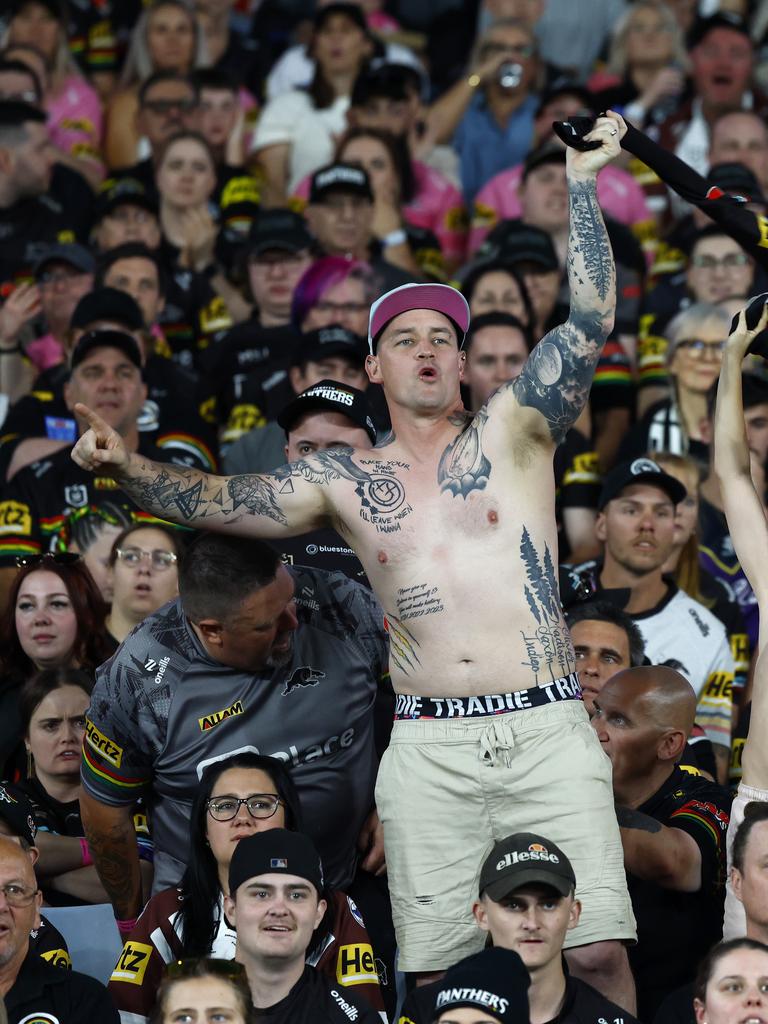 Panthers fans during the NRL Grand Final. Picture: News Corp Australia/Jonathan Ng