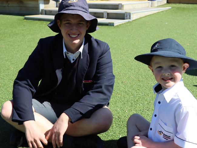 Ballarat Christian College preps started their first morning with Year 12 buddies. Picture: Ballarat Christian College