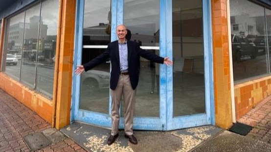 Attorney-General Guy Barnett in front of where the new Burnie Court Complex will be. Picture: Supplied.