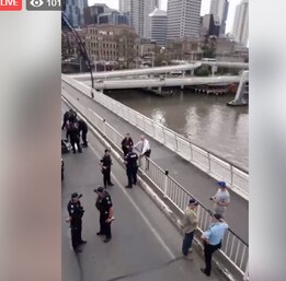 Extinction Rebellion protester Sophie Thompson is livestreaming the protest. Picture: Facebook