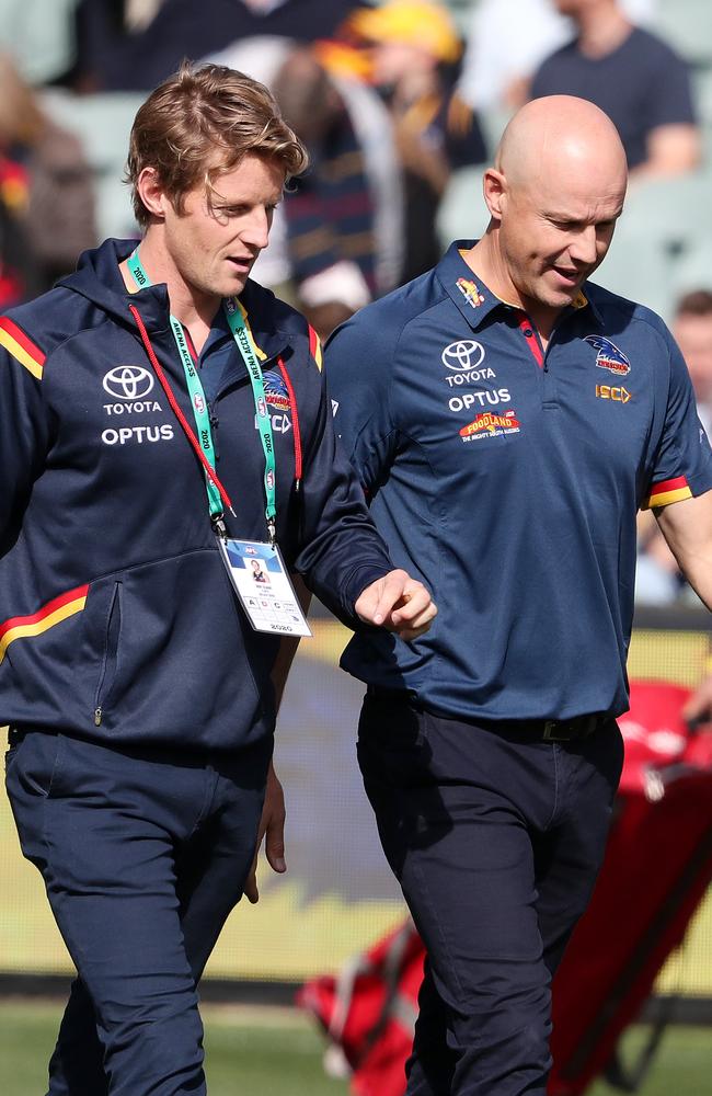 Injured captain Rory Sloane with Nicks this season. Picture: Sarah Reed