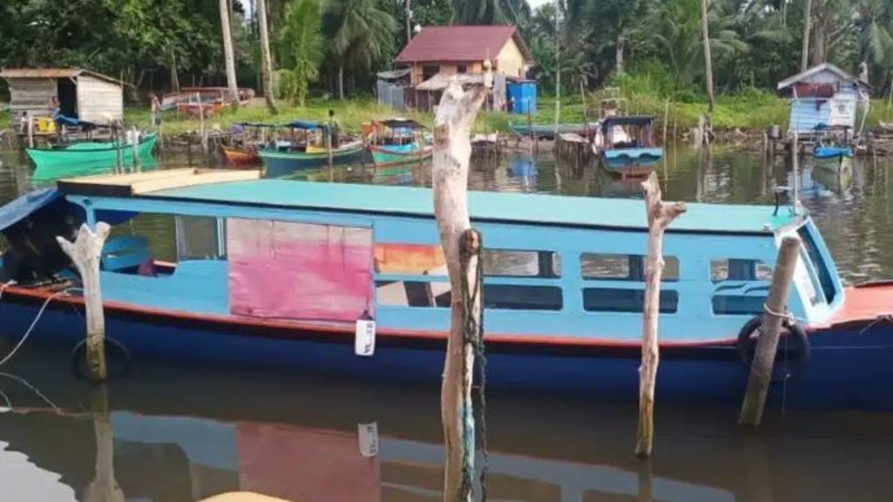 A picture of the wooden charter boat that the four Australian surfers and three Indonesian crew members were travelling on. Picture: Supplied