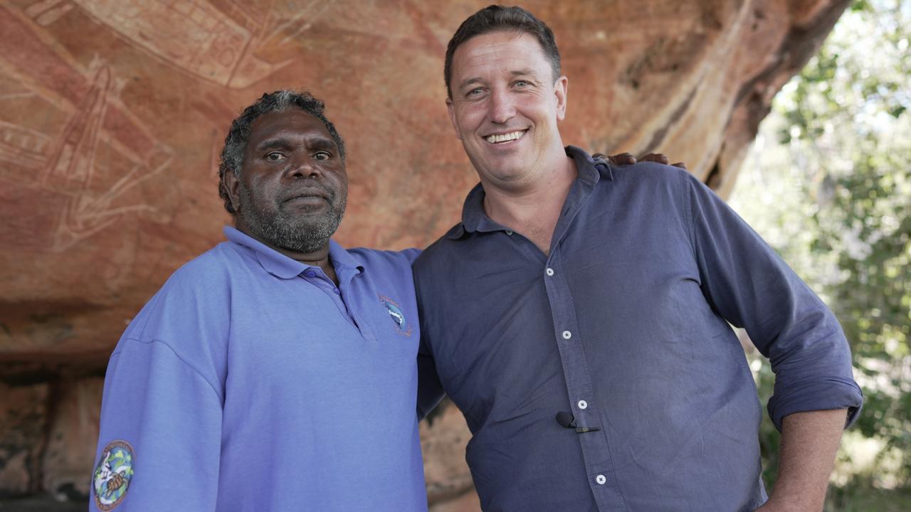 Sky News North Australia correspondent Matt Cunningham with Constantine Mamarika in his doco The Voice: Australia Decides. Picture: Sky News