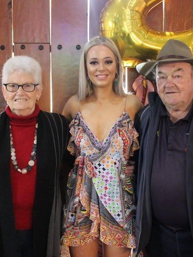 Emily Verbena pictured with her late grandparents Nan and Ned Walker. Picture: Supplied by the family