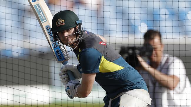 LEEDS, ENGLAND - AUGUST 24: Steve Smith of Australia bats in the nets during day three of the 3rd Specsavers Ashes Test match between England and Australia at Headingley on August 24, 2019 in Leeds, England. (Photo by Ryan Pierse/Getty Images)