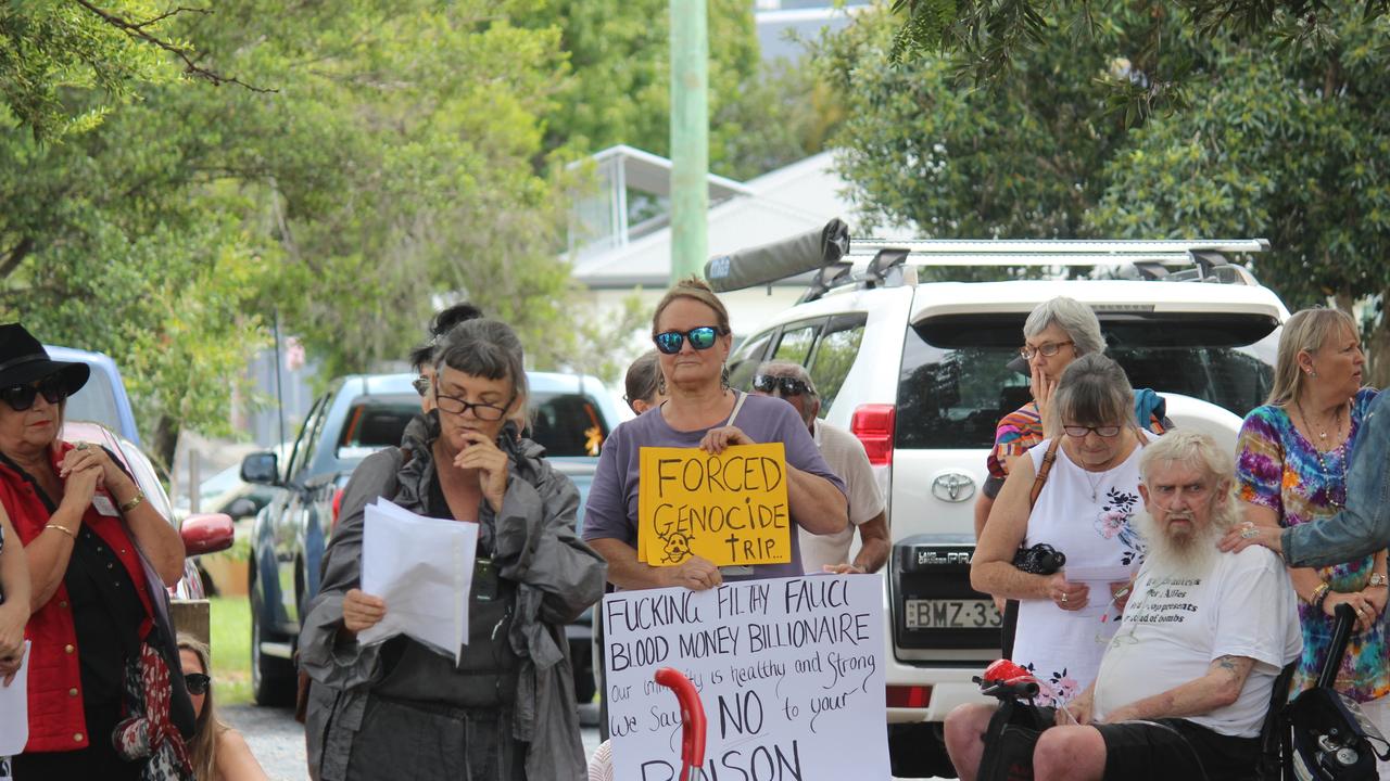 More than 150 people turned out for the Millions March Against Mandatory COVID-19 Vaccines in Coffs Harbour on Saturday February 20. Photo: Tim Jarrett