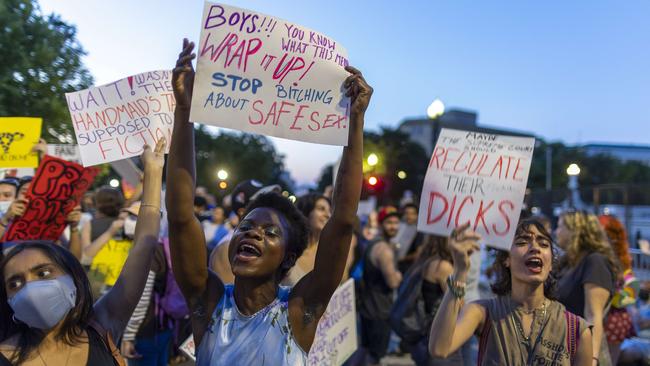 Protesters gather in the wake of the decision overturning Roe v. Wade outside the US Supreme Court on June 25, 2022 in Washington, DC. Picture: Tasos Katopodis/Getty Images/AFP