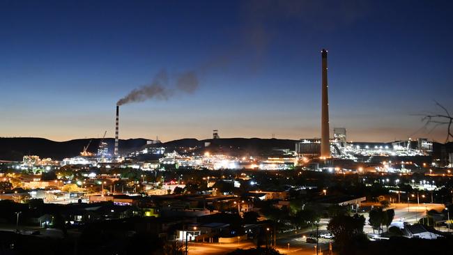 The Mount Isa mine at dusk. Picture: Lyndon Mechielsen