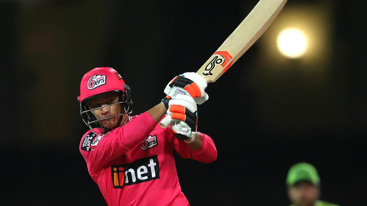 Josh Philippe tees off during a trial match for Sydney Sixers. Picture. Phil Hillyard