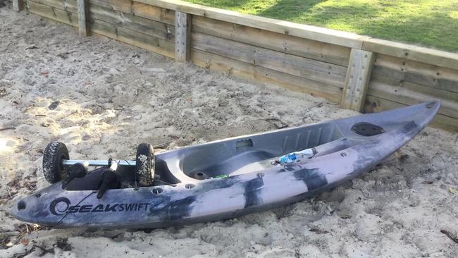 The kayak found belonging to Mr Dicker. Picture: supplied