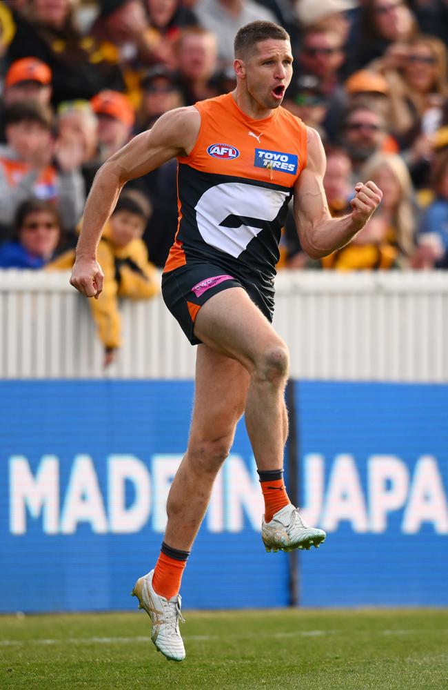 Jesse Hogan kicked five for the Giants. Picture: Morgan Hancock/Getty Images.