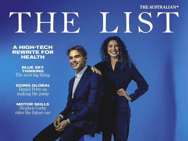 EMBARGO FOR INNOVATORS, 18 OCTOBER 2024. Innovators List cover, featuring William Jeremijenko and Ruby Jones of Aquila. Photo: Nick Cubbin