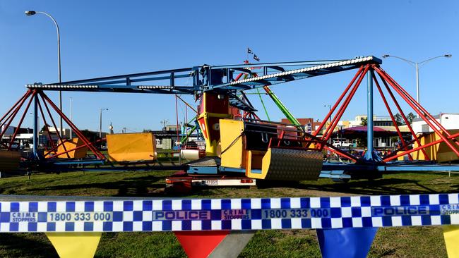 Police tape surrounds the accident scene this morning. Picture: Nicole Garmston