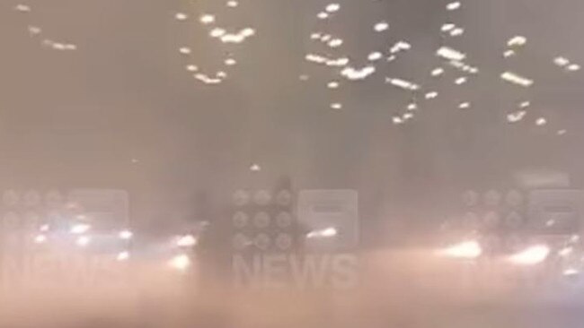 Screenshot of a video of hooning on the M1 taken in late February. Picture: Channel 9