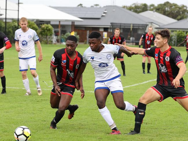 Action from Round 1 of the Coastal Premier League. Northern Storm played out a 2 - 2 draw with last season's premiers Coffs City United.