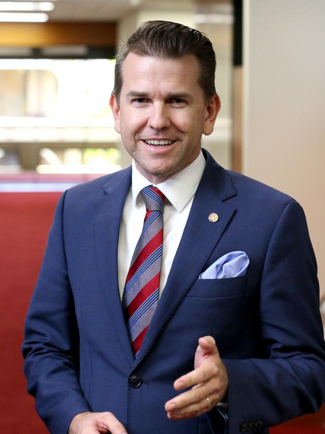 Jarrod Bleijie at Parliament House yesterday. Picture: Steve Pohlner