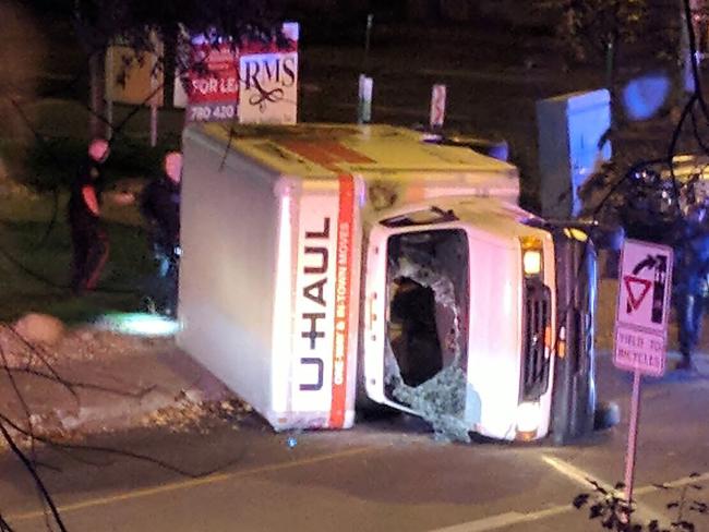 Canada has experienced “isolated terror attacks” such as this deadly crime spree in Edmonton in 2017. A man stabbed a police officer before driving into a crowd of pedestrians. Picture: AFP