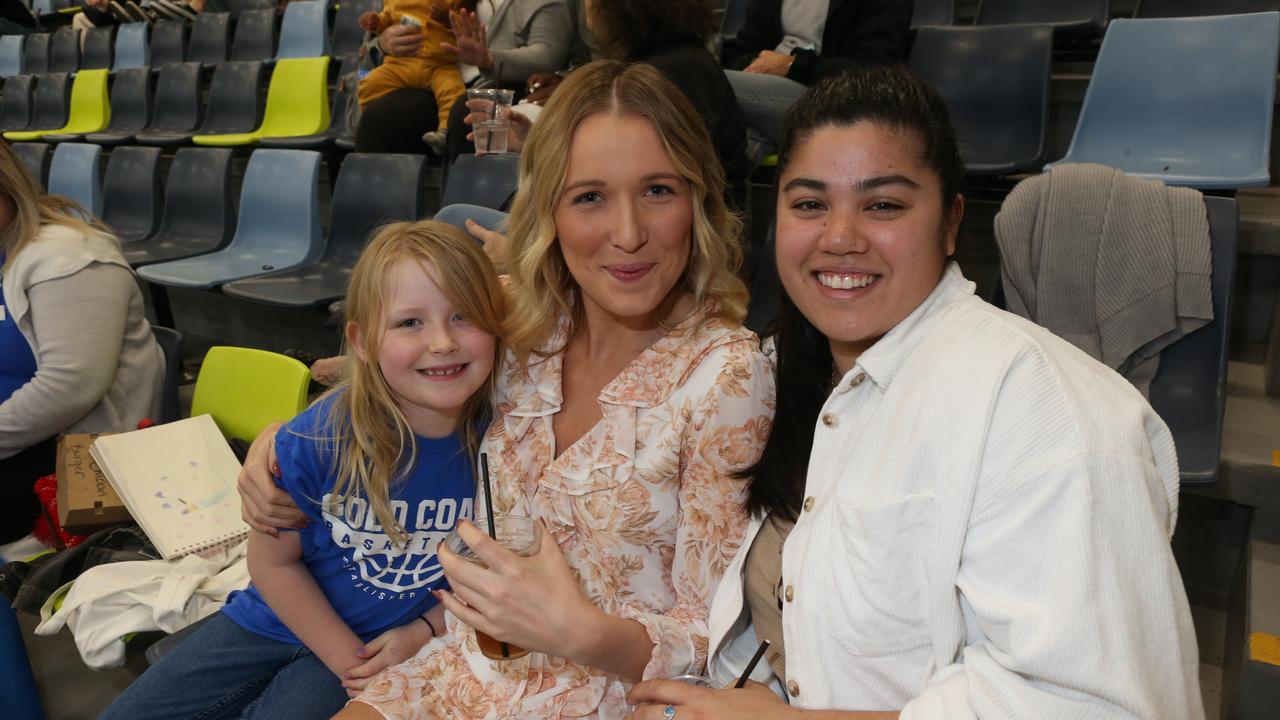 Mia Marshall age 6, Sarah Ambrose and Christine Obermeier. Picture: Mike Batterham