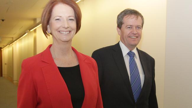 Bill Shorten with then prime minister Julia Gillard in 2012.