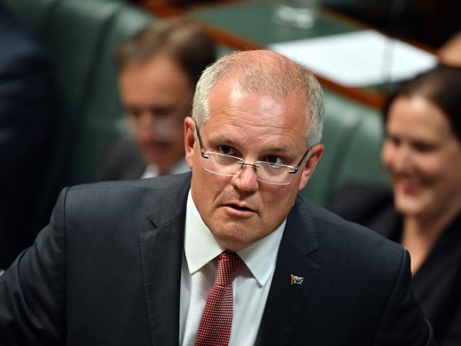 Prime Minister Scott Morrison during Question Time on Monday,
