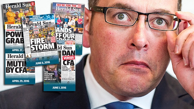 How the Herald Sun has covered the CFA saga.