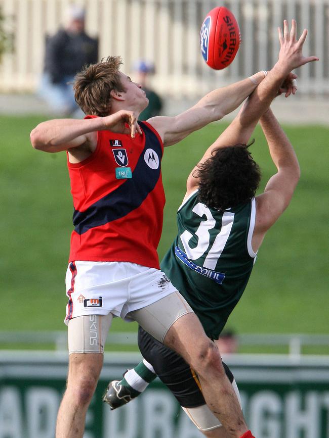 Travis Ronaldson battles a young Todd Goldstein.