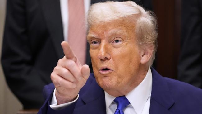 President Donald Trump speaks after signing an executive order related to drug prices, in the Roosevelt Room of the White House in Washington. Picture: AP Photo/Mark Schiefelbein