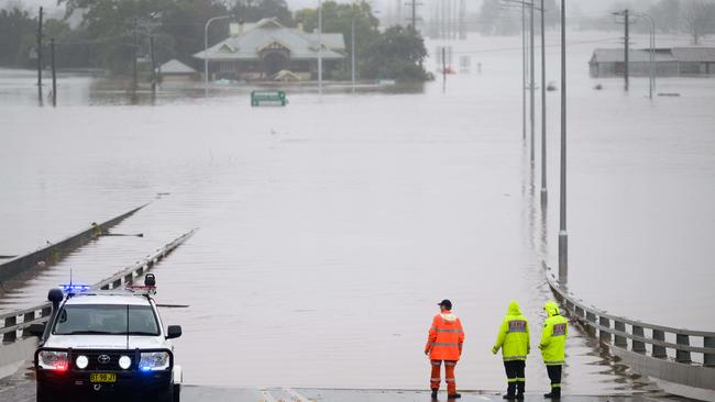 Windsor Bridge submerged during floods in 2022.